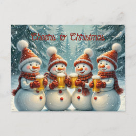 Postal Hinchas de los hombres de nieve y Navidades en tos