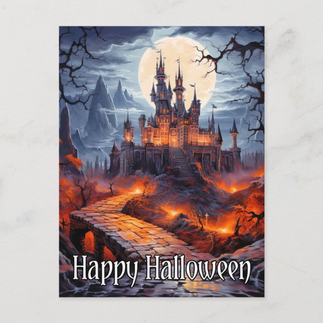 Postal Hinchazón Tonto Bajo Una Luna Llena (Anverso)