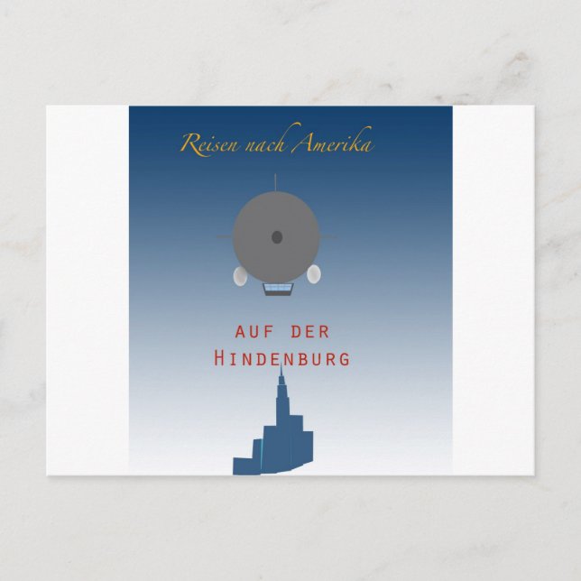 Postal Hindenburg Zeppelin (Anverso)