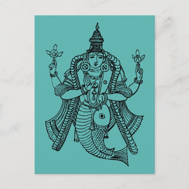 Postal Hinduismo: Vishnu (Anverso)