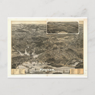 Postal Hingham, Massachusetts en 1885