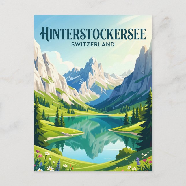 Postal Hinterstockersee Suiza (Anverso)