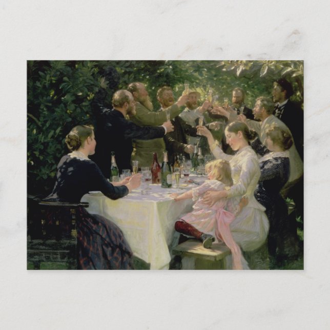 Postal ¡Hip Hip Hurra! Fiesta de artistas en Skagen, 1888 (Anverso)
