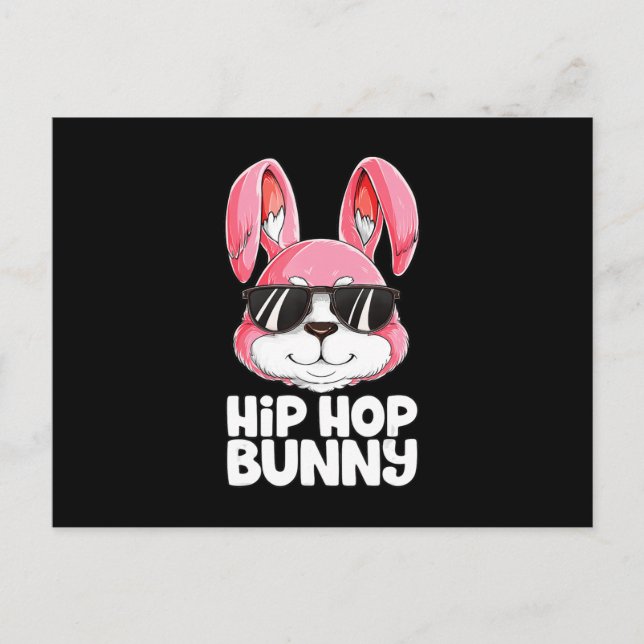 Postal Hip Hop Bunny Easter Boys Chicas Niños Conejo Homb (Anverso)