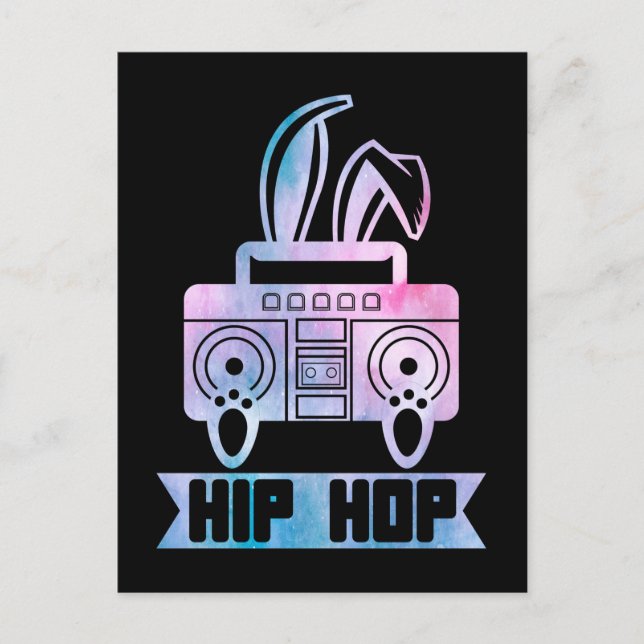 Postal Hip Hop Bunny Music Rabbit (Anverso)