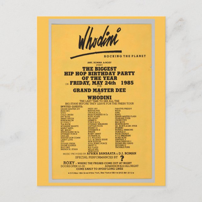 Postal Hip Hop Flyer (Anverso)