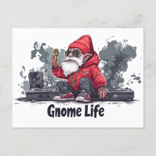 Postal Hip Hop Gnome Ilustracion - Gnome Life