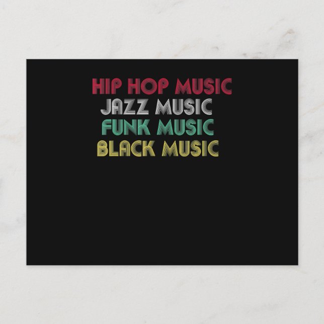 Postal Hip Hop Jazz Funk Black Music - Música musical cre (Anverso)
