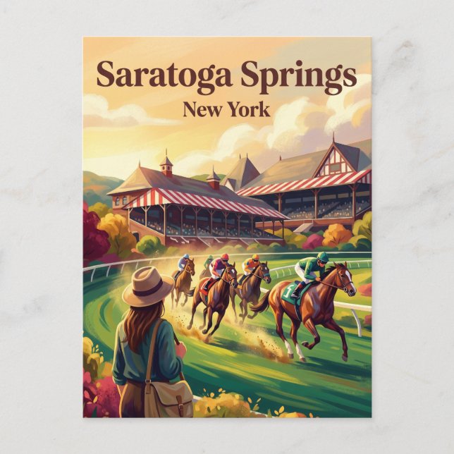 Postal Hipódromo de Saratoga EE. UU. (Anverso)