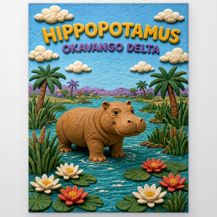 Postal Hipopótamo Delta del Okavango Modern KlayKoo