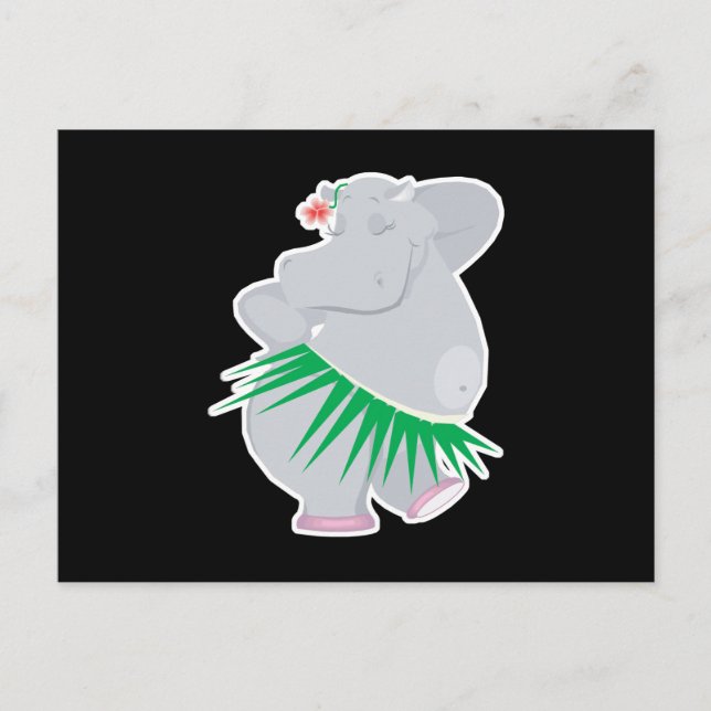 Postal hipopótamo hula (Anverso)