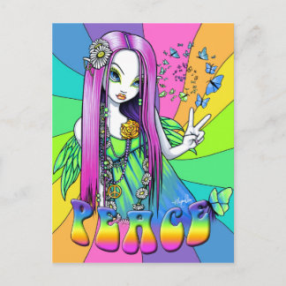 Postal hippie arco iris de Chloe Peace
