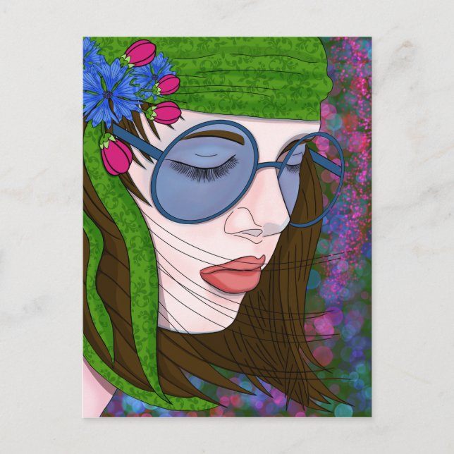 Postal Hippie Chica Lifestyle (Anverso)