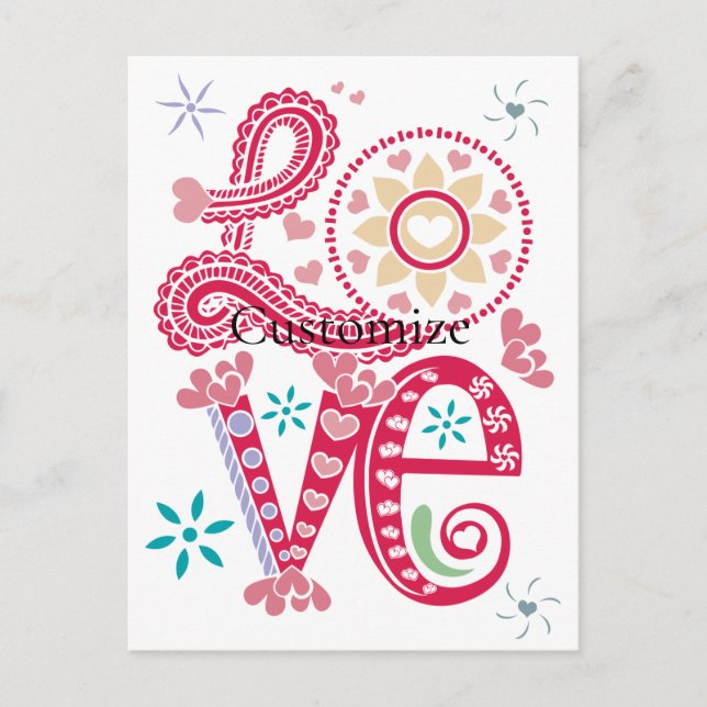 Postal Hippie Groovy Love Rótulo Thunder_Cove (Anverso)