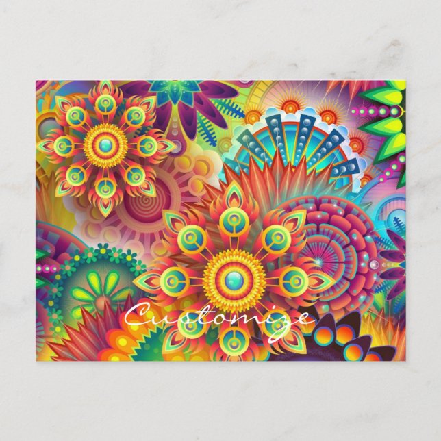 Postal Hippie Groovy Techno Psychedelic Thunder_Cove (Anverso)