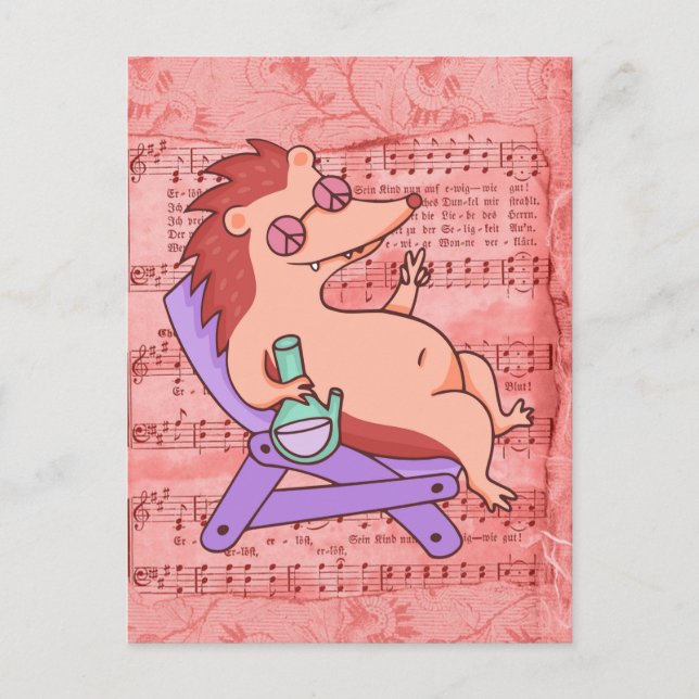 Postal Hippie Hedgehog (Anverso)