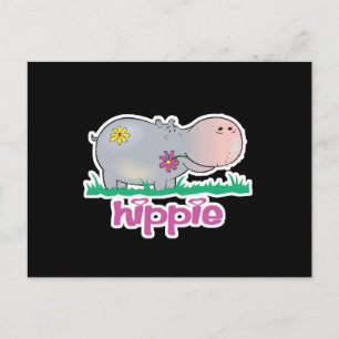 Postal hippie hipopótamo