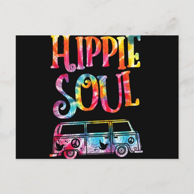 Postal Hippie Tie Dye Van Hippie Soul (Anverso)