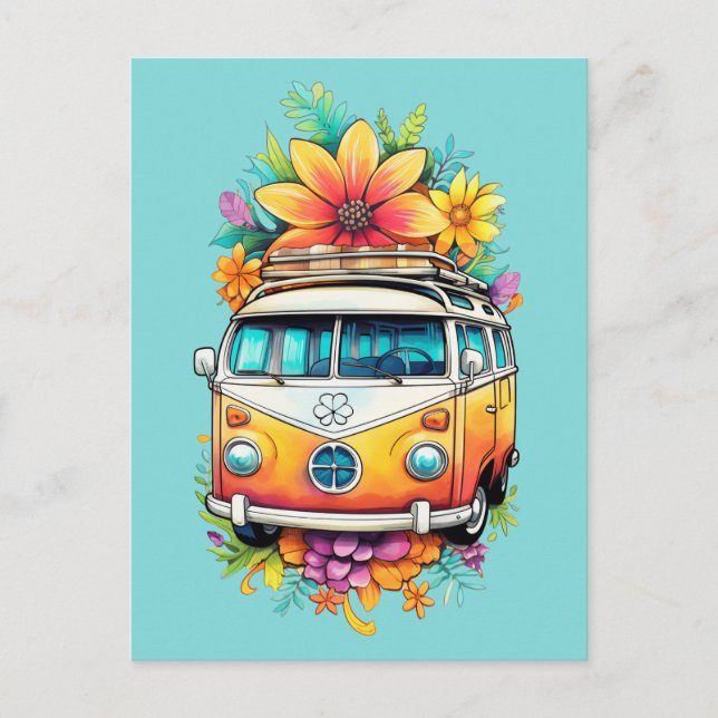 Postal Hippie Van (Anverso)
