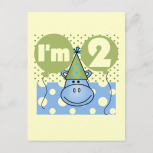 Postal Hippo 2ª camisetas de cumpleaños y regalos