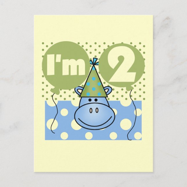 Postal Hippo 2ª camisetas de cumpleaños y regalos (Anverso)