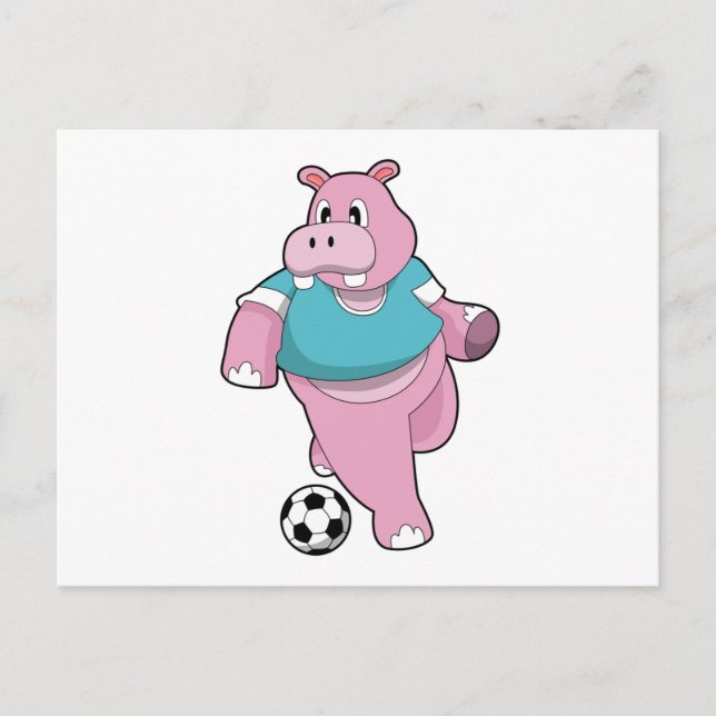 Postal Hippo as Soccer player with Soccer.PNG (Anverso)
