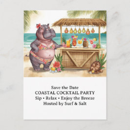Postal HIPPO BEACH Cocktail Party  Welcome message
