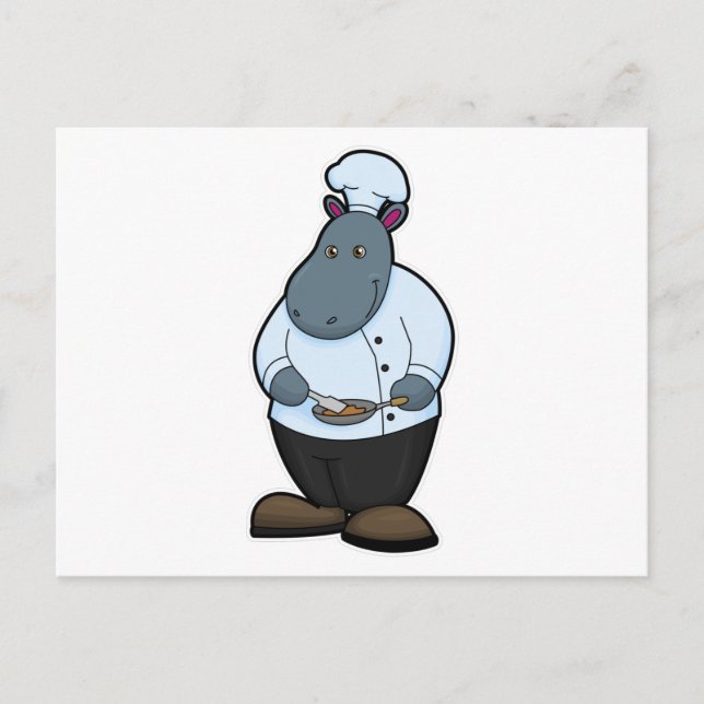 Postal Hippo cocinado con pan (Anverso)