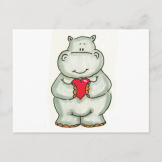 Postal Hippo con corazón