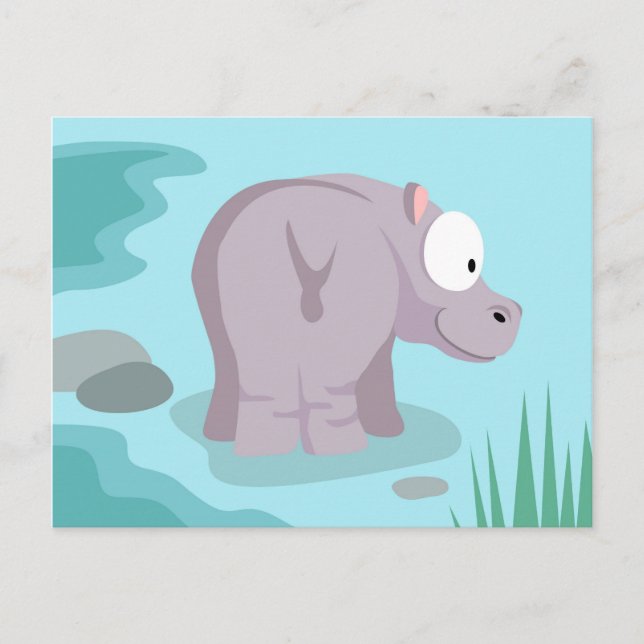 Postal Hippo de mi serie de animales del mundo (Anverso)