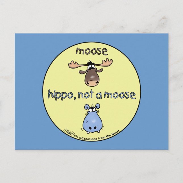 Postal ¡Hippo-no-a-moose! (Anverso)