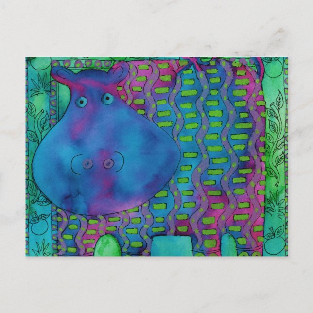 Postal Hippo Patterado (Anverso)