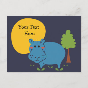 Postal Hippo Personalizar con texto