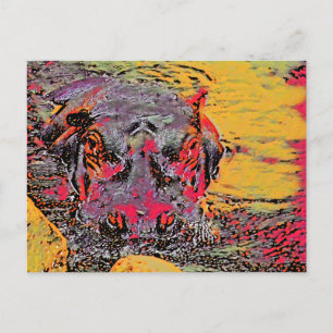 Postal Hippo Post Card Card