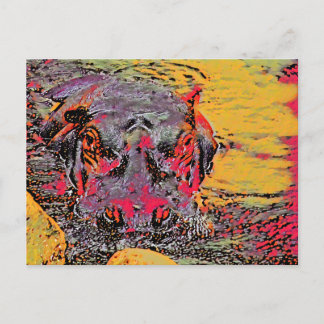 Postal Hippo Post Card Card