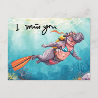 Hippo Scuba bajo el agua Te extraño