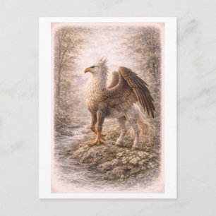 Postal Hippogrifo de estilo vintage (serie mitológica)