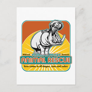 Postal Hippopotamus animal del rescate