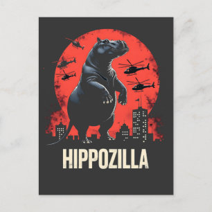 Postal Hippozilla Spooky Moo Deng Baby Pygmy Hippo