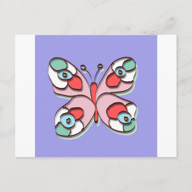 Postal Hippy Fly Butterfly (Anverso)