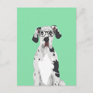 Postal Hipster Gran Danés para los amantes del perro