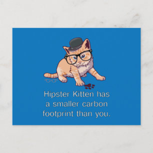 Postal Hipster Kitten Postcard