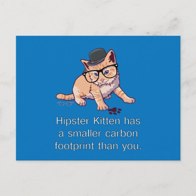 Postal Hipster Kitten Postcard (Anverso)