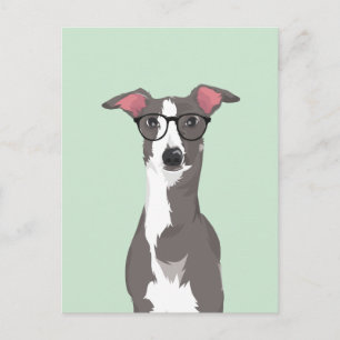 Postal Hipster perro de Greyhound italiano para amantes d