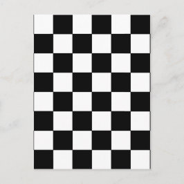 Postal Hípster retro de tablero de cheques en blanco y ne