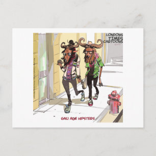 Postal Hipsters Divertidos de Edad Gnu