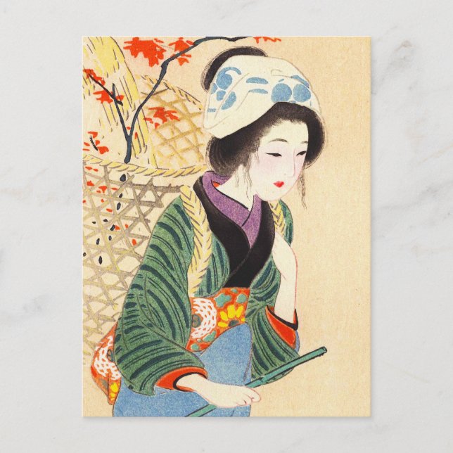 Postal Hirezaki Bellezas Eiho de los doce meses, Bijin (Anverso)