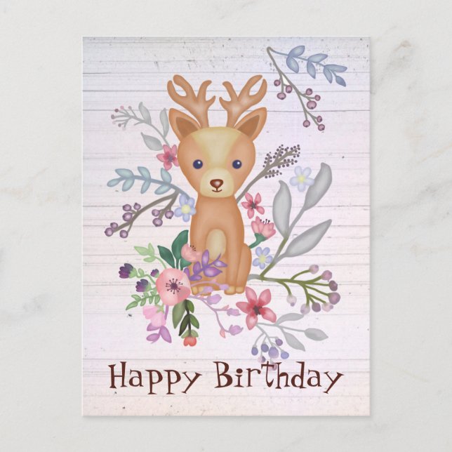 Postal Hirsch im Busch (Anverso)