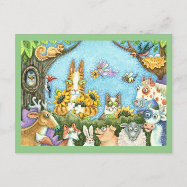 POSTAL HISS N' FITZ GATOS Y MENAGERÍA DE AMIGOS, DIVERTID (Anverso)