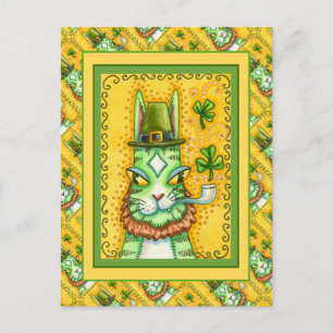 POSTAL HISS N' FITZ LEPRECHAUN, ST. GATO DIVERTIDO DEL DÍ